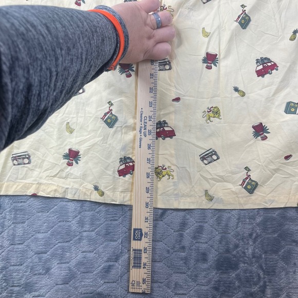 Hurley Button Up Shirt Mens XXL Yellow Reggae Lion Pineapple BV1563 - Picture 8 of 9